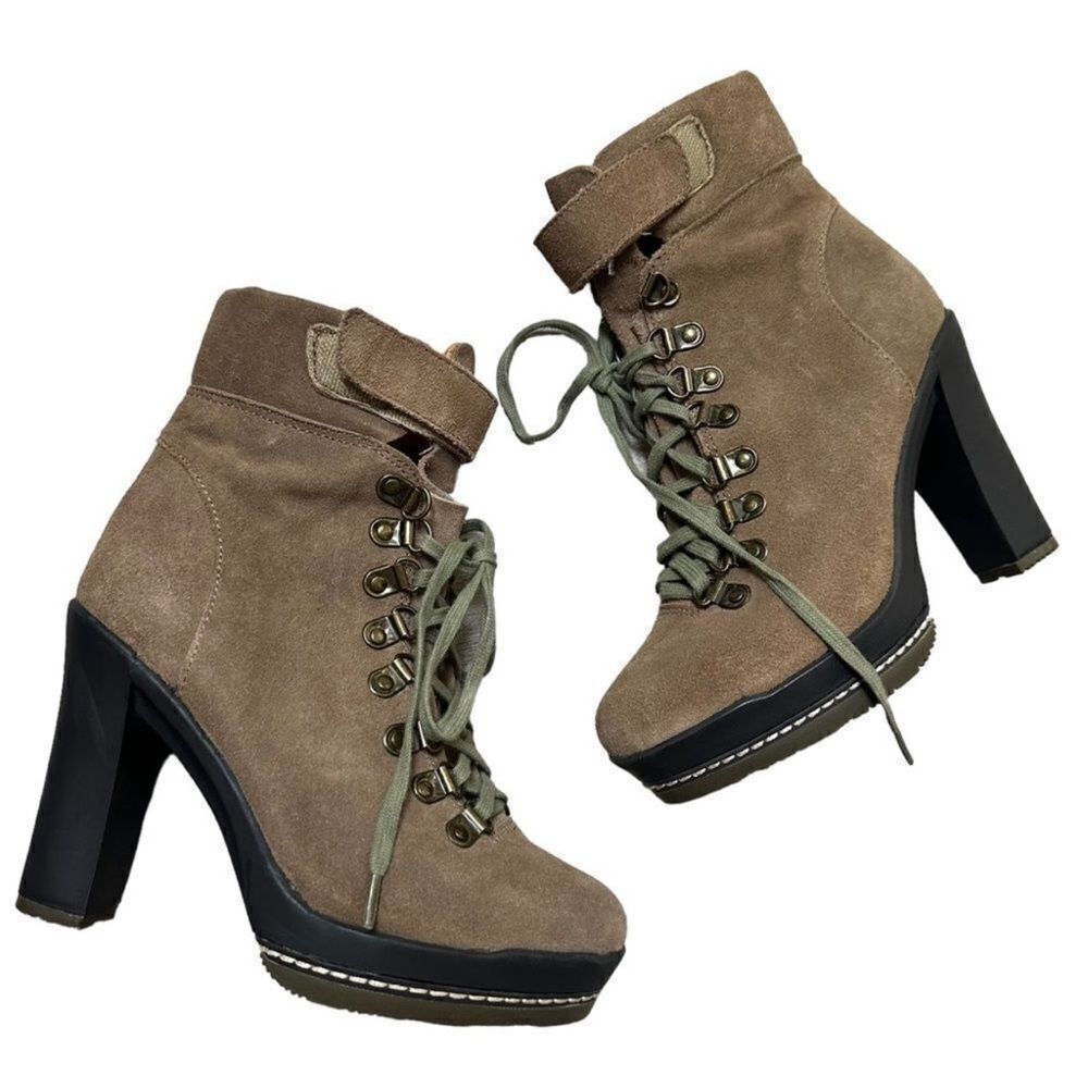 KELSI DAGGER Rane suede laced heeled ankle Boot size 6